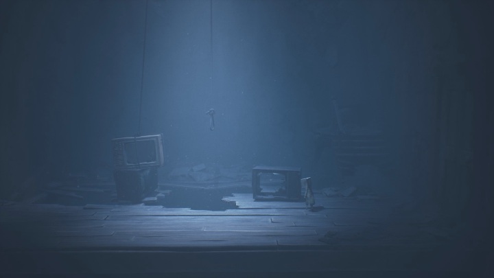 Jump on the destroyed TV located on the right side - Little Nightmares 2: The Road to the Orphanage - walkthrough - Chapter 2 - Orphanage - Little Nightmares 2 Guide