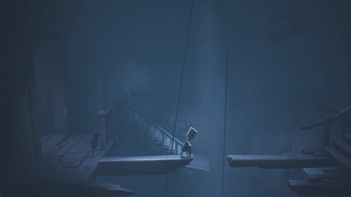 While you go forward, you will have to jump over a chasm - Little Nightmares 2: The Road to the Orphanage - walkthrough - Chapter 2 - Orphanage - Little Nightmares 2 Guide