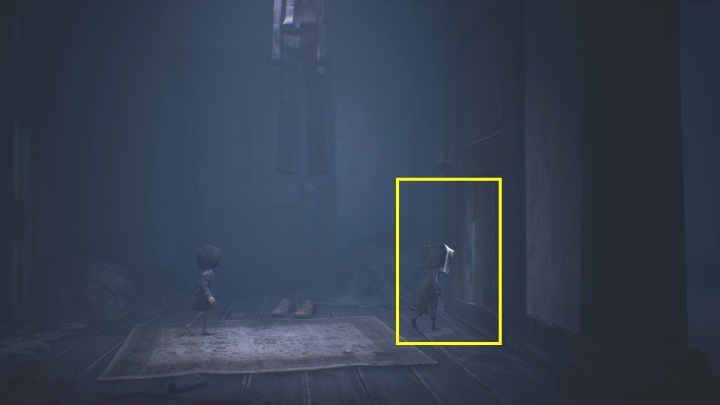 Leave this room by squeezing through a narrow crack in the door - Little Nightmares 2: The Road to the Orphanage - walkthrough - Chapter 2 - Orphanage - Little Nightmares 2 Guide