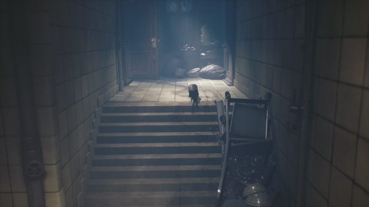 After opening the locked door, you will find yourself in the hallway, in front of the kitchen - Little Nightmares 2: the Kitchen - guide, walkthrough description - Chapter 2 - Orphanage - Little Nightmares 2 Guide