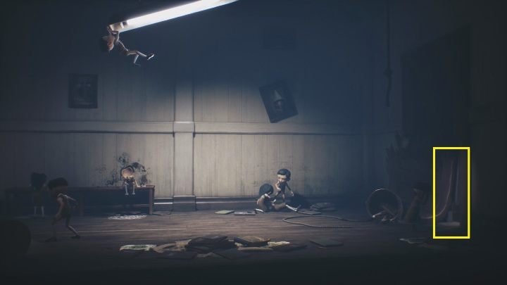 To finally get rid of the mask, you must squeeze through the hole in the wall - Little Nightmares 2: the Kitchen - guide, walkthrough description - Chapter 2 - Orphanage - Little Nightmares 2 Guide