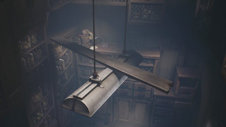 Climb up the cabinets to the top, and then clamber onto the board leaning against the lamp - Little Nightmares 2: the Kitchen - guide, walkthrough description - Chapter 2 - Orphanage - Little Nightmares 2 Guide
