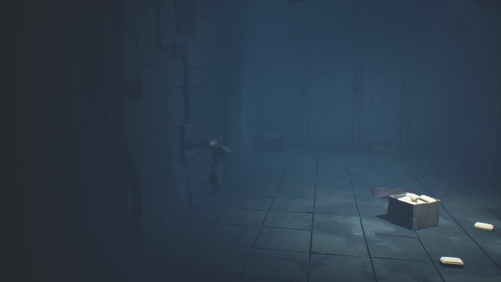 To get into the room you, have to turn on the light and take up one soap - Little Nightmares 2: Wheelchair puzzle - How to get out? - Riddles - Little Nightmares 2 Guide