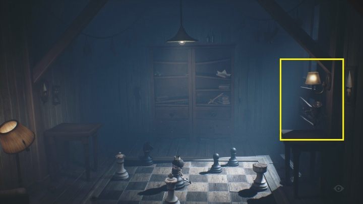 If you have arranged the figures correctly, you will see that a lamp has turned on - Little Nightmares 2: Chess puzzle - how to get the key? - Riddles - Little Nightmares 2 Guide