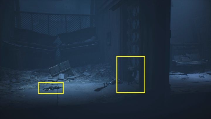 After killing the girl, lift the grate blocking the passage and then pick up the key that's lying by the corpse - Little Nightmares 2: Escape from School - guide, walkthrough - Chapter 2 - Orphanage - Little Nightmares 2 Guide