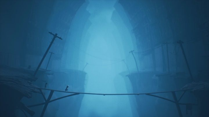 When you get out of the building, you will have to cross a long plank located over a huge chasm - Little Nightmares 2: Escape from School - guide, walkthrough - Chapter 2 - Orphanage - Little Nightmares 2 Guide