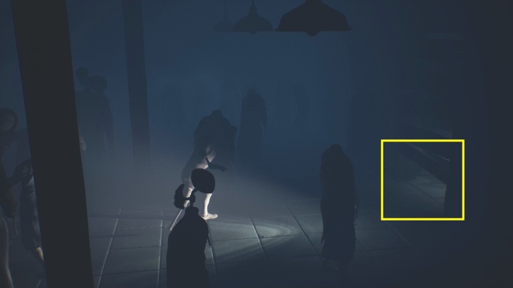 You can also try to stay close to the edge of the room (screen) and move to the right while aiming the flashlight only at the nearby monsters - Little Nightmares 2: Fuses - walkthrough - Chapter 3 - Hospital - Little Nightmares 2 Guide
