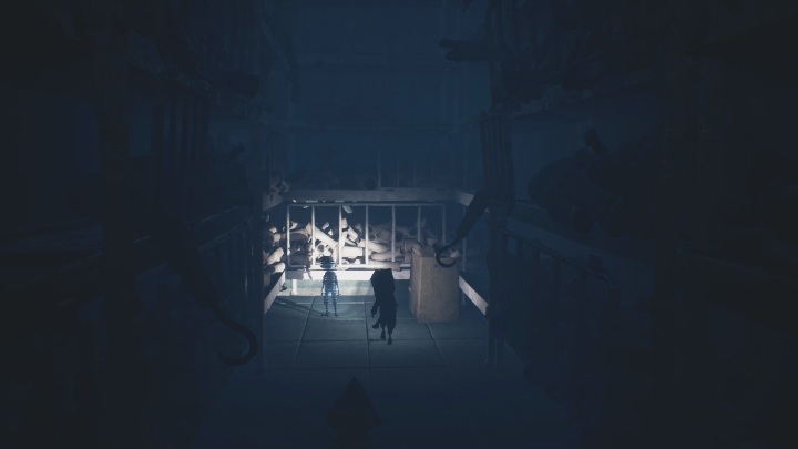 You'll find these glitching remains right next to the shelves with mannequin parts - Little Nightmares 2: Glitching Remains in Chapter 3 Hospital - list - Glitching Remains - Little Nightmares 2 Guide