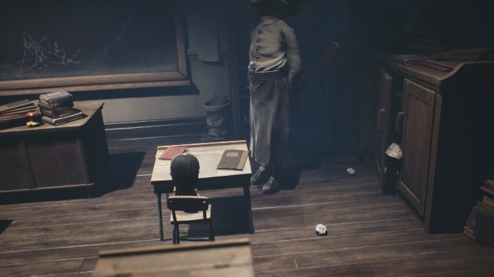 In the classroom, you will come out of your locker - Little Nightmares 2: School - Chapter 2 Orphanage walkthrough - Chapter 2 - Orphanage - Little Nightmares 2 Guide