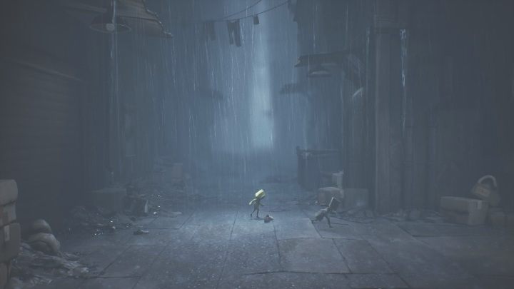 Once you manage to get outside, you will have to deal with heavy rainfall - Little Nightmares 2: Crossing the city - a guide, walkthrough - Chapter 4 - Getting to the Tower - Little Nightmares 2 Guide