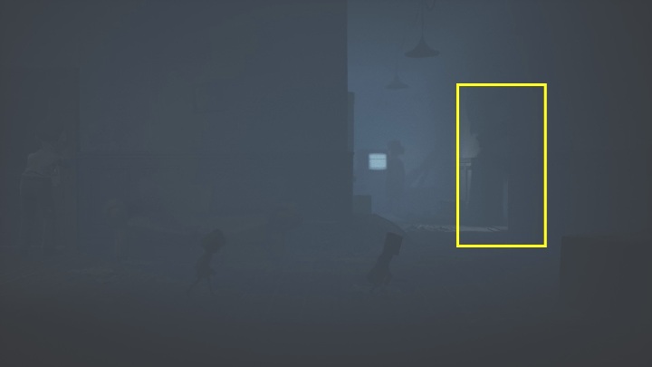You won't be attacked in this apartment, you just have to run towards the open door located on the right side of the room - Little Nightmares 2: Crossing the city - a guide, walkthrough - Chapter 4 - Getting to the Tower - Little Nightmares 2 Guide