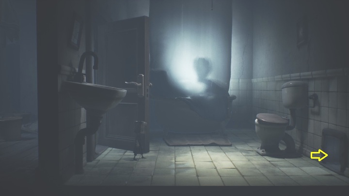 Your next task is to open the bathroom door - Little Nightmares 2: Crossing the city - a guide, walkthrough - Chapter 4 - Getting to the Tower - Little Nightmares 2 Guide