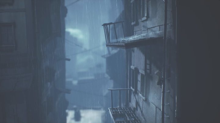 When there's no more ladders to climb, use the gutter-pipe - Little Nightmares 2: Crossing the city - a guide, walkthrough - Chapter 4 - Getting to the Tower - Little Nightmares 2 Guide