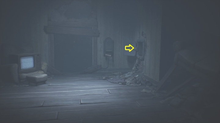 Ahead of you is an elevator puzzle, two televisions and a chute - Little Nightmares 2: Building - a guide, walkthrough - Chapter 4 - Getting to the Tower - Little Nightmares 2 Guide