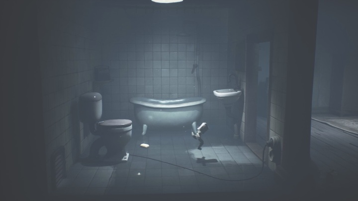 You'll end up in the bathroom - Little Nightmares 2: Building - a guide, walkthrough - Chapter 4 - Getting to the Tower - Little Nightmares 2 Guide