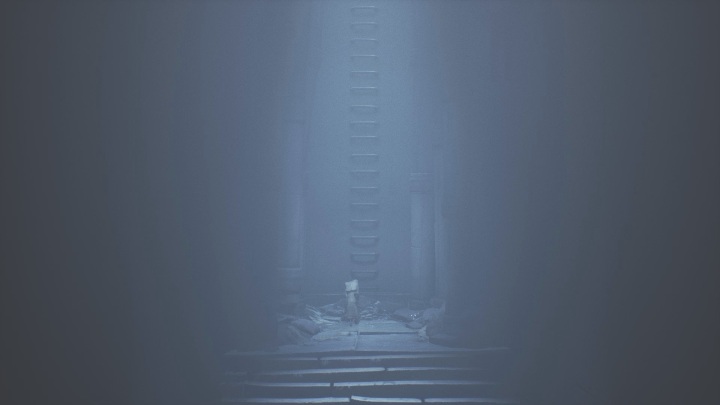 You have to climb a ladder to get out into the street - Little Nightmares 2: Shop and Escape - walkthrough description - Chapter 4 - Getting to the Tower - Little Nightmares 2 Guide