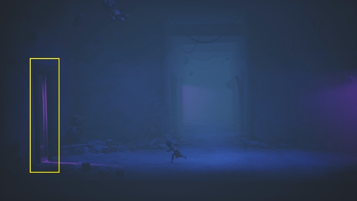 It's the very end, just run up the stairs and then squeeze into the narrow open doorway - Little Nightmares 2: Door Puzzles - guide, walkthrough description - Chapter 5 - The Signal Tower - Little Nightmares 2 Guide