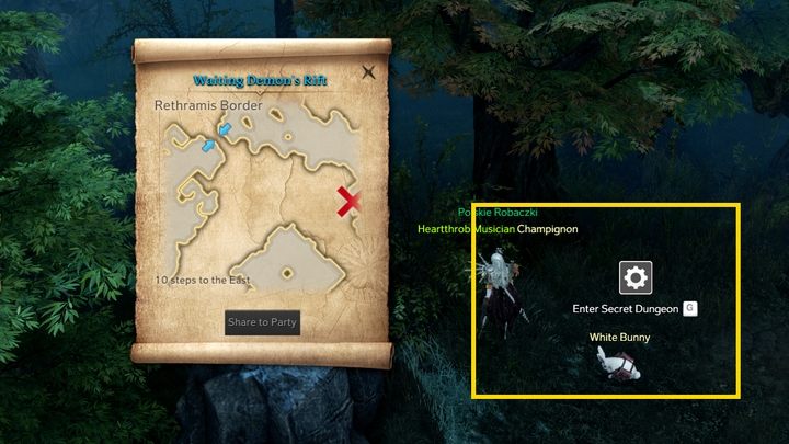 Wenn Sie die Karte im Inventar öffnen, wird die Minikarte „Lost Ark: Secret Dungeons and Treasure Maps – Basics – Lost Ark Guide“ angezeigt
