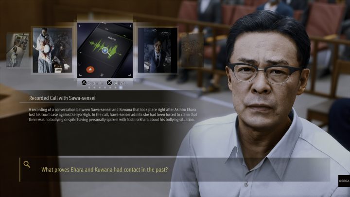Then choose Recorded Call with Sawa-sensei as evidence - Final Chapter - Darkest Before the Dawn - Main Storyline - Lost Judgment Guide