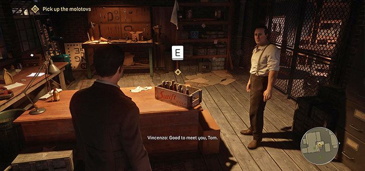 Vincenzo stays on the floor of one of the neighboring buildings he supplies the gangsters with equipment - Mafia Definitive Edition: Molotov Party - walkthrough - Walkthrough - Mafia Definitive Edition Guide, Walkthrough