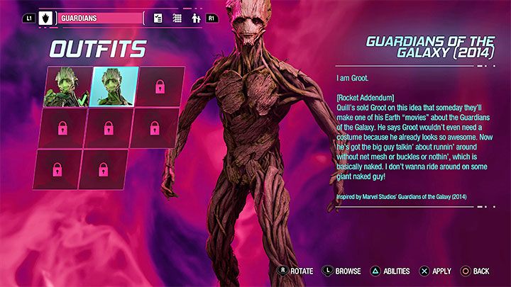 Outfits sind neue Kleidungsstücke für einzelne Guardians of the Galaxy – Guardians of the Galaxy: Alle Geheimnisse – Liste – Secrets & Collectibles – Guardians of the Galaxy Guide