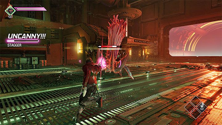 The next area introduces another new monster and another new tutorial, teaching you about filling the enemies' Stagger Bars - Guardians of the Galaxy: Prologue and Chapter 1 - walkthrough - Solucja - Guardians of the Galaxy Guide
