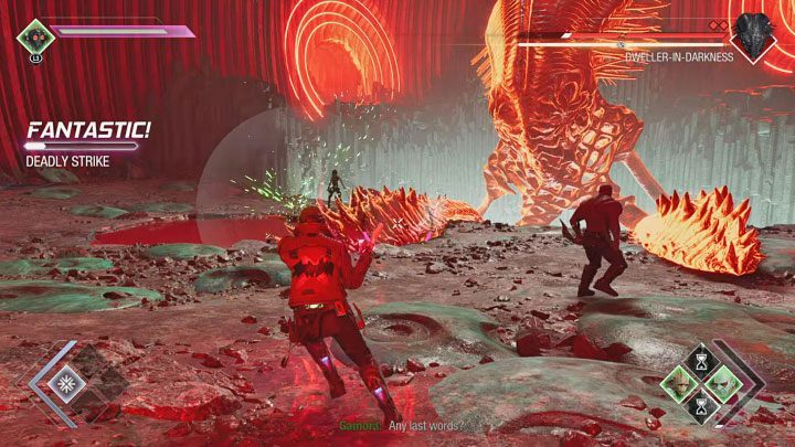One of the attacked tentacles will eventually fall on the arena after the stagger bar fills up - Guardians of the Galaxy: Chapter 4 - walkthrough - Walkthrough - Guardians of the Galaxy Guide