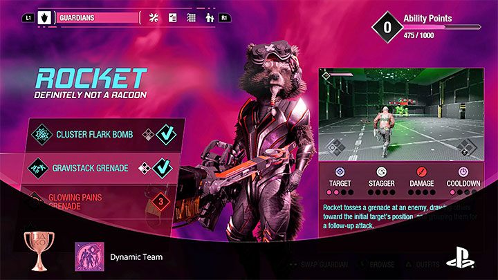 How to unlock: Invest in at least one Special Ability for Gamora, Drax, Rocket and Groot - Guardians of the Galaxy: Trophies/Achievements - list - Trophy Guide - Guardians of the Galaxy Guide