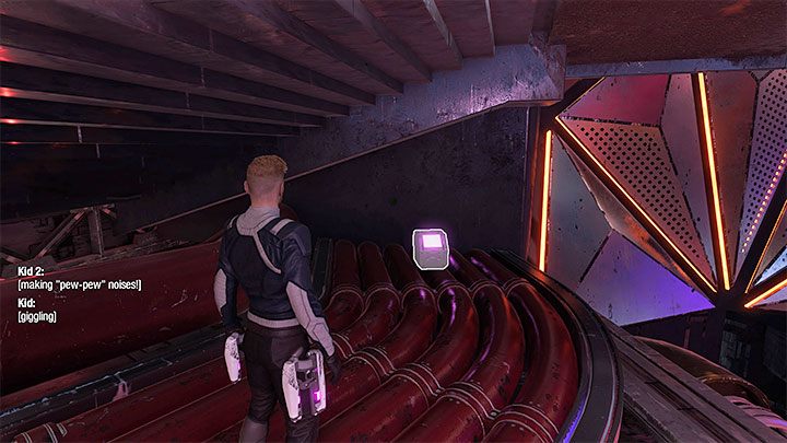Turn around, and you should see the chest with the costume hidden under the balconies - Guardians of the Galaxy: Chapter 6 - all secrets/collectibles, list - Secrets and Finds - Guardians of the Galaxy Guide