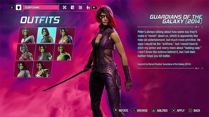 Dieses Outfit kann als Geheimnis in Kapitel 3 – Guardians of the Galaxy: Gamora – Outfits – Kostüme – Guardians of the Galaxy Guide gefunden werden