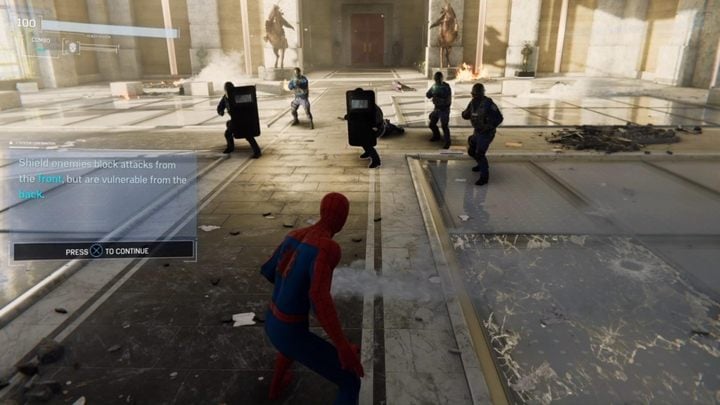 After the fight, destroy the door leading to Fisk and move on - The Main Event - Marvels Spider-Man Walkthrough - Main missions - Marvels Spider-Man Game Guide