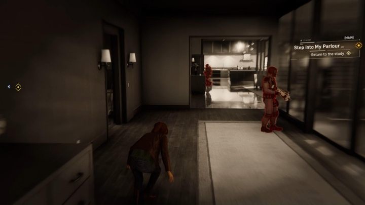 Wait for a bit and stun the first guard you see - Step Into My Parlour... - Marvels Spider-Man Walkthrough - Main missions - Marvels Spider-Man Game Guide
