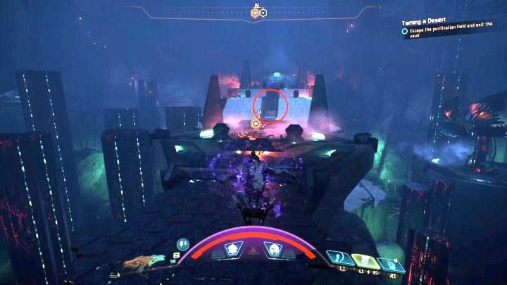 Red ring marks the location of a hidden box. - Taming a Desert on Elaaden - Elaaden - Mass Effect: Andromeda Game Guide