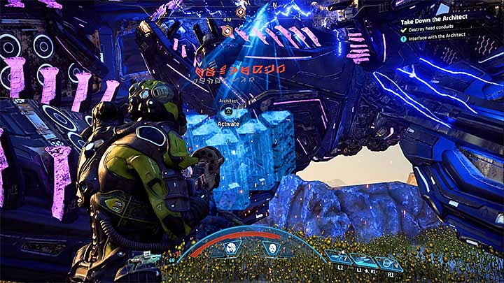 Run to the fallen boss head - How to defeat the Remnant Architect on Kadara? | Boss fights | Walkthrough - Boss battles - Mass Effect: Andromeda Game Guide
