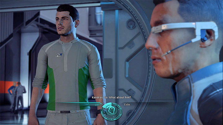 Spender can be either exiled or imprisoned - Nakmor Drack: A Future for Our People (loyalty mission) | Allies and Relationships - Allies and Relationships quests - Mass Effect: Andromeda Game Guide