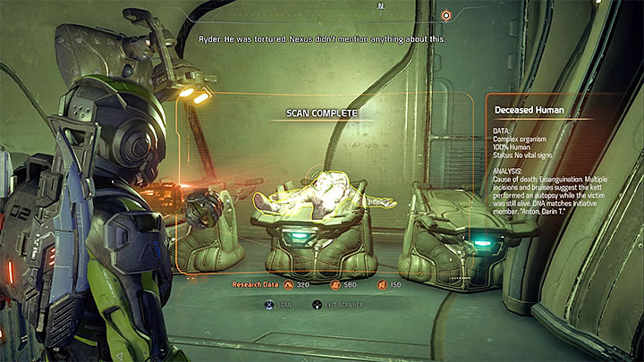 Search for dead colonists, you can scan their corpses - Additional tasks | Eos side quests - Eos - Mass Effect: Andromeda Game Guide