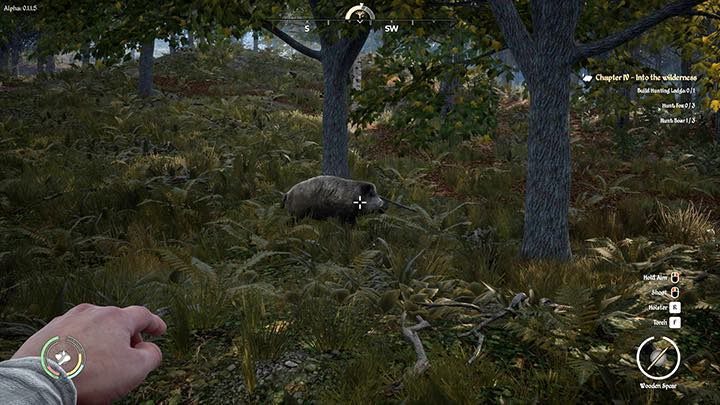 Once the animal has been killed, collect the spears or arrows stuck in it, and then skin the animal to collect the meat and fur - Medieval Dynasty: Hunting Guide - Basics - Medieval Dynasty Guide