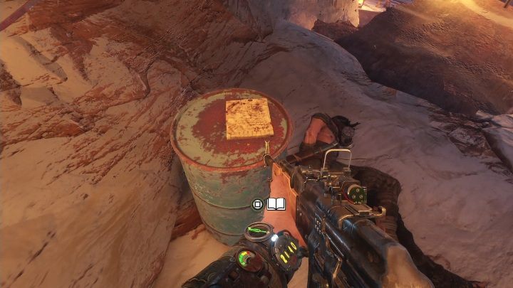Location: This provisory hideout is at the top of the canyon - Metro Exodus: Diaries and postcards in The Caspian Sea - collectibles - Diaries and postcards - Metro Exodus Guide