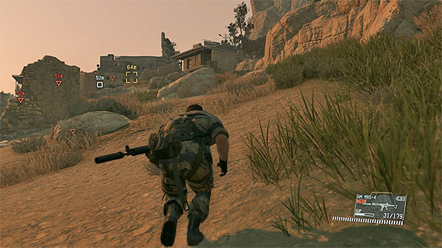 Cross the most poorly guarded part of the village - Rescuing Kazuhira Miller | Walkthrough - Mission 1 - Phantom Limbs - Metal Gear Solid V: The Phantom Pain Game Guide & Walkthrough