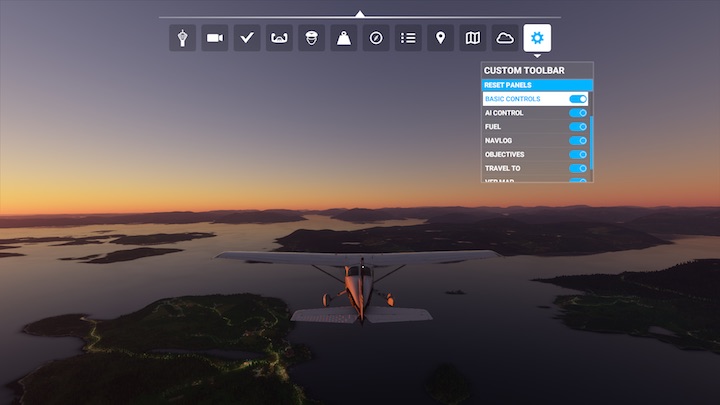 1 – Microsoft Flight Simulator: Symbolleiste – Grundlagen – Microsoft Flight Simulator 2020-Handbuch