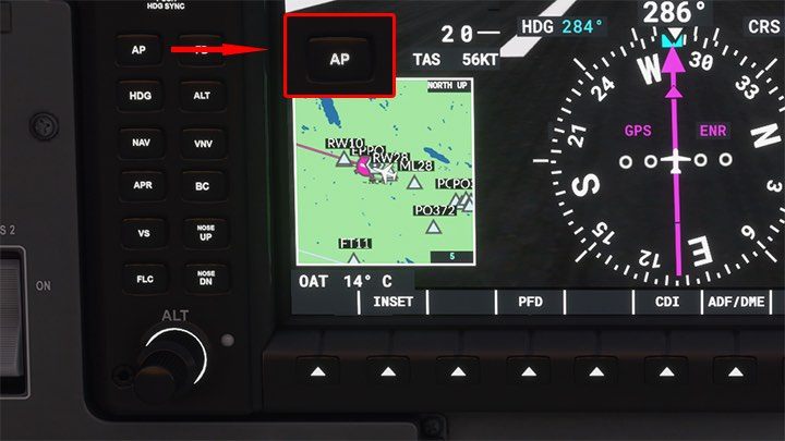 The Autopilot operation is also confirmed by the letters AP in the window at the top - Microsoft Flight Simulator: Autopilot - how to operate it? - Advanced Flying - Microsoft Flight Simulator 2020 Guide