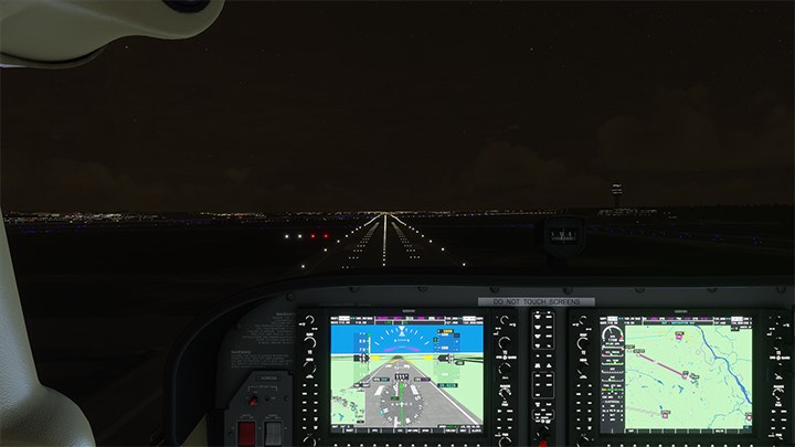 3 - while over the runway reduce power to zero and start gliding - Microsoft Flight Simulator: ILS - automatic landing - Advanced Flying - Microsoft Flight Simulator 2020 Guide