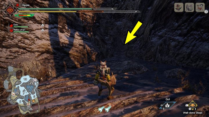 The forth Old Message is located in a hidden cave - Monster Hunter Rise: Old Messages - Frost Islands, collectibles, map - Frosty Islands - Monster Hunter Rise Guide