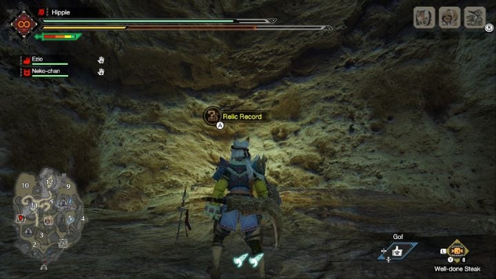 The seventh Rampage Old Message is underground of area 7 - Monster Hunter Rise: Old Messages - Sandy Plains, collectibles, map - Sand Plains - Monster Hunter Rise Guide