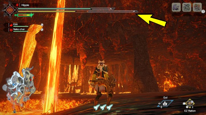 The fifth Old Message is underground in area 14 - Monster Hunter Rise: Old Messages - Lava Caverns, collectibles, map - Lava Caves - Monster Hunter Rise Guide