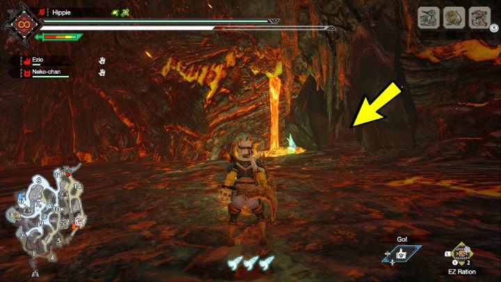 3 - Monster Hunter Rise: Old Messages - Lava Caverns, collectibles, map - Lava Caves - Monster Hunter Rise Guide