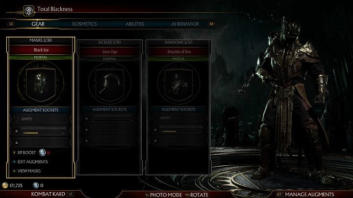 Go to the customization menu, select a character and his or her variation, and then press the front kick key - Character customization in Mortal Kombat 11 - Basics - Mortal Kombat 11 Guide and Tips
