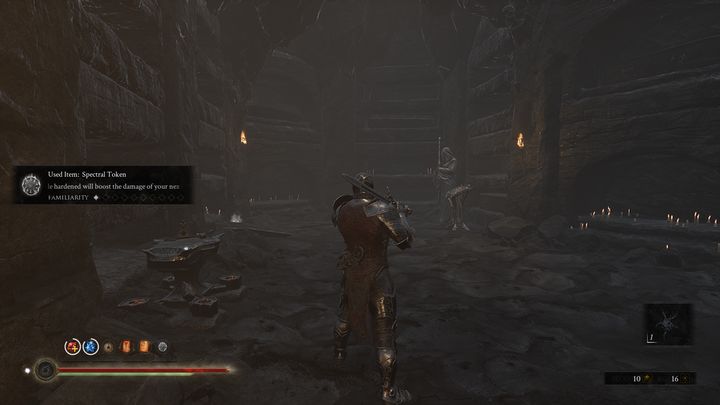 You can also upgrade your weapon here if you have the proper materials - Mortal Shell: Crypt of Martyrs walkthrough - Walkthrough - Mortal Shell Guide, Walkthrough