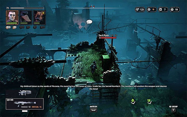 You can start the second battle in the further part of the map - The Sealed Gate | Mutant Year Zero Road to Eden World Atlas - World Atlas - Mutant Year Zero Road to Eden Guide