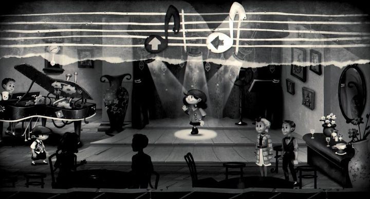 In this musical minigame you have to hit the right directional buttons. Use the keys only when the notes are between the vertical lines. - Chapter 4 - The thiefs duty - My memory of Us Walkthrough - Walkthrough - My memory of Us Guide
